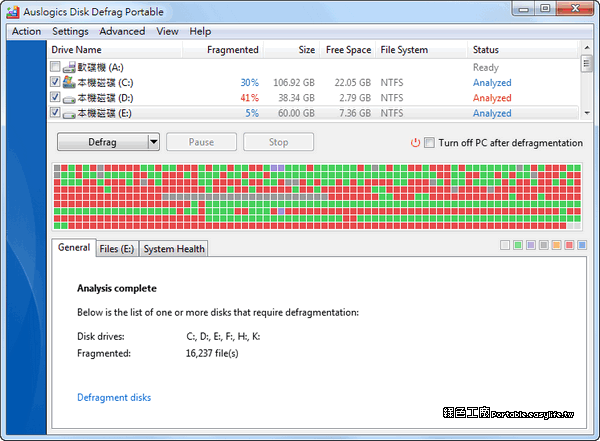 Auslogics Disk Defrag 6.1.2.0 磁碟重組的新選擇