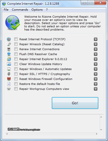 Complete Internet Repair 1.2.8.1288 - 網路問題修復工具，沒招變有招！