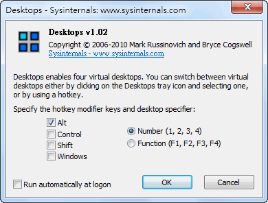 Desktops v1.02 - 微軟免費的虛擬桌面工具