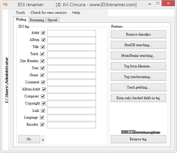 ID3 renamer 7.2.1 批次更改 MP3 TAG