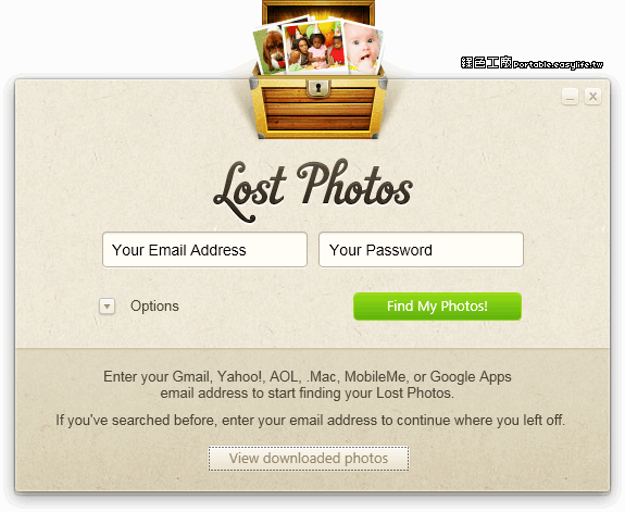 Lost Photos 1.0.1 - 尋找郵件信箱內的所有圖片，批次下載與分享
