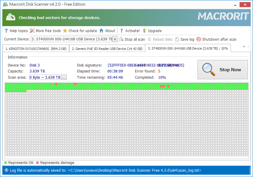Macrorit Disk Scanner 硬碟壞軌檢測工具