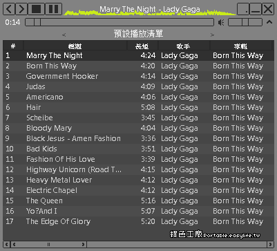 Moo0 AudioPlayer 1.58 - 省資源的音樂播放器