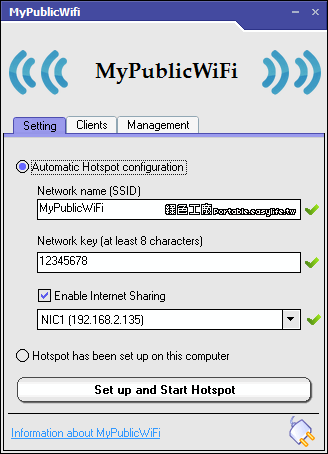 MyPublicWiFi 5.1 - 電腦也可以變熱點，分享無線網路很簡單