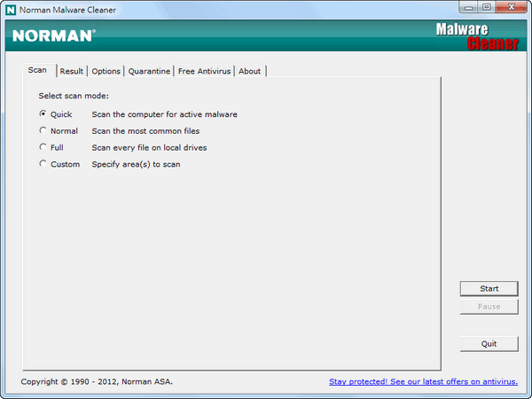 Norman Malware Cleaner 2.08 - 清除間諜軟體、惡意黑心程式的隨身工具