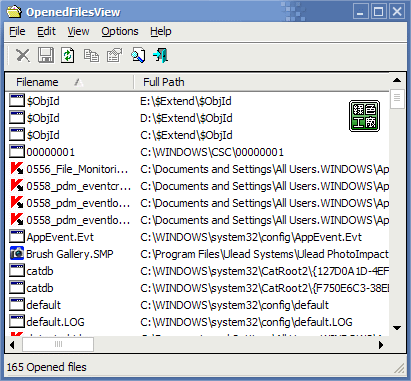 OpenedFilesView v1.02 - 檔案即時監控
