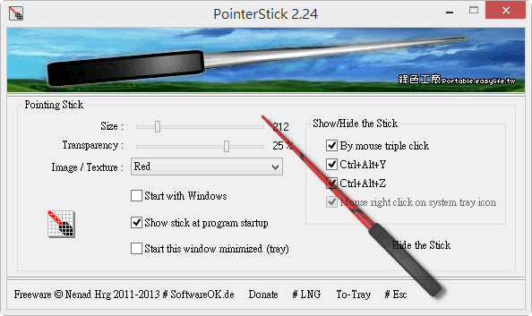 PointerStick 6.26 簡報時的得力助手，來一根方便的指揮棒吧！