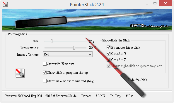 PointerStick 6.41 簡報時的得力助手，來一根方便的指揮棒吧！