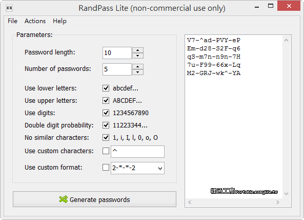 RandPass 1.4 輕巧方便的密碼產生器