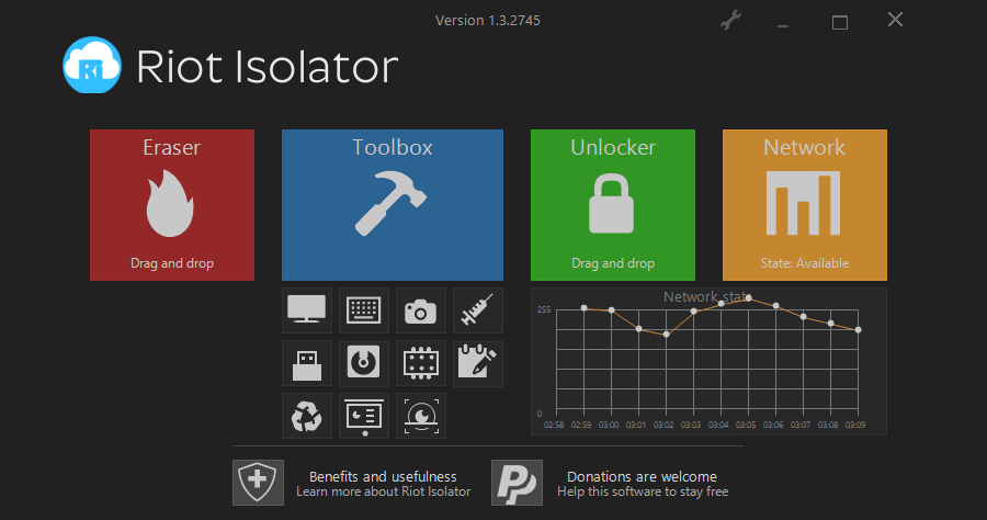 Riot Isolator 1.3.2745 替系統安全把關的小工具，防止被監控網路攝影機、鍵盤與螢幕截圖