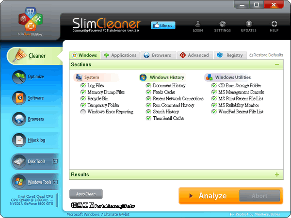 SlimCleaner - 結合多樣的優化功能的清理軟體，整合硬碟空間分析工具