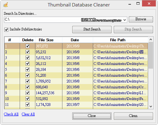 Thumbnail Database Cleaner 1.1 - thumbs.db清除工具