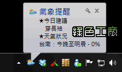 桌面小工具提醒最新的天氣狀態