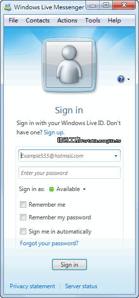 Windows Live Messenger 2009 免安裝單檔執行版