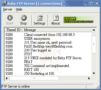 babyftp server