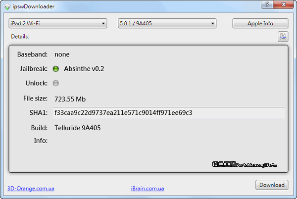 ipswDownloader 1.5 - iOS ipsw下載工具（iPhone/iPad/iPod JB）