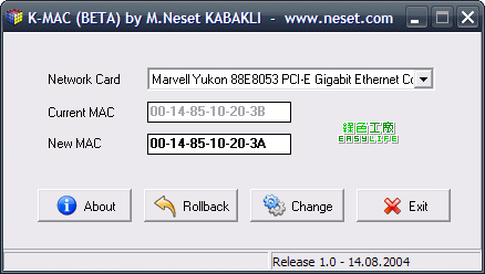 k-mac - 來改網卡的mac address