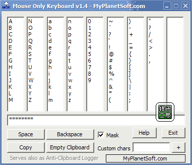 Mouse-Only Keyboard - 防止鍵盤動作側錄