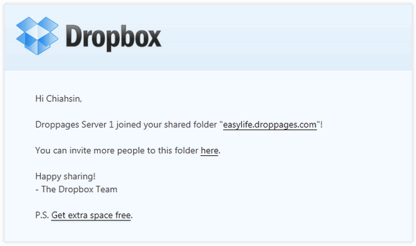 DropPages。Dropbox製作個人網頁