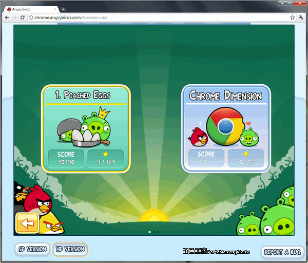 Chrome AngryBirds 硬體加速+關卡全開+三顆星