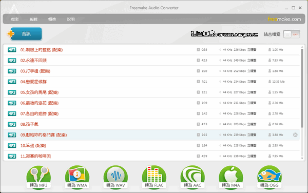 Freemake Audio Converter 1.1.0.46 - 免費音樂批次轉檔，支援80種影音格式，附加輸出合併功能