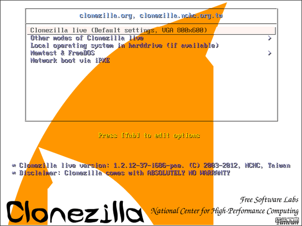 clonezilla再生龍