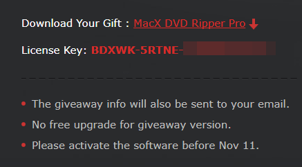 MacX DVD Ripper Pro 序號