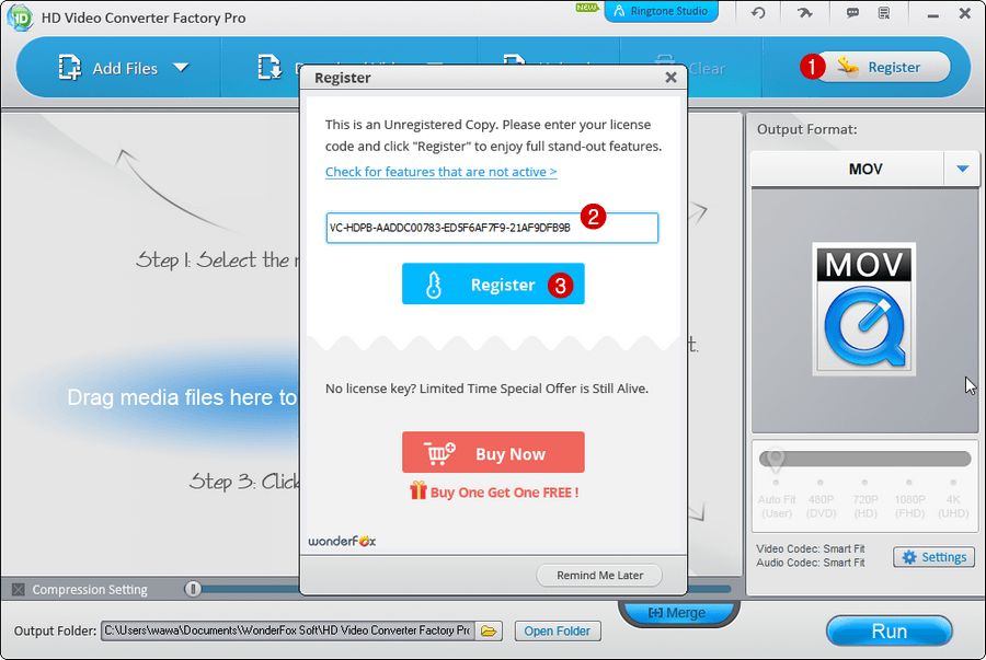 WonderFox HD Video Converter Factory Pro 限時免費、序號