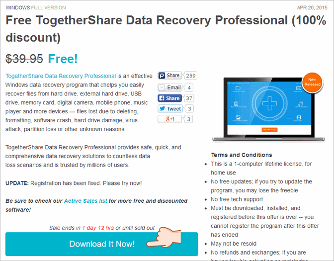 TogetherShare Data Recovery Professional 序號