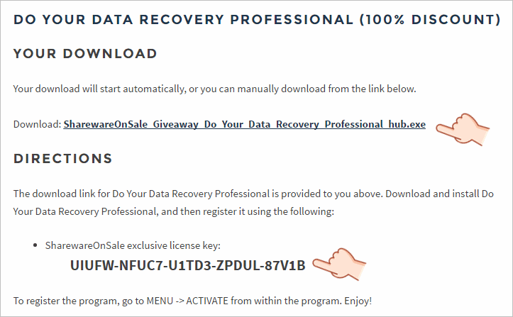 Do Your Data Recovery Professional 限時免費 Licnese 序號