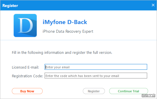 iPhone 檔案救援 iMyfone D-Back