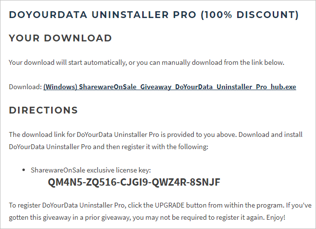 DoYourData Uninstaller 免安裝, License