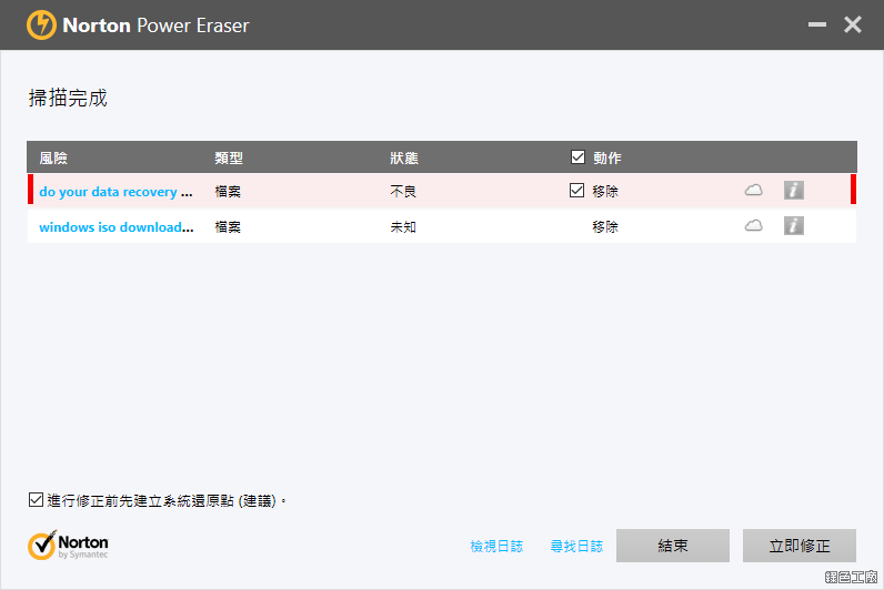 Norton Power Eraser 諾頓清除大師