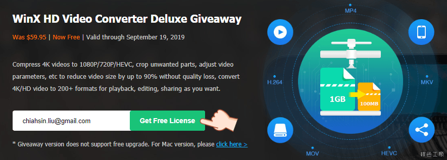 WinX HD Video Converter Deluxe Free License
