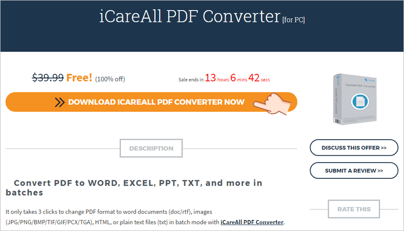 iCareAll PDF Converter 轉 WORD,EXCEL,PPT,TXT