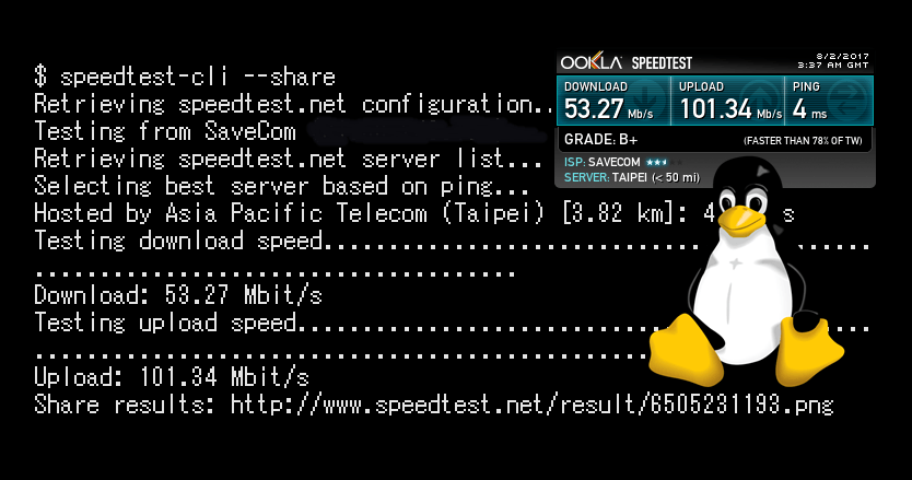 Speedtest-cli 指令模式在 Linux 測試網路主機的速度