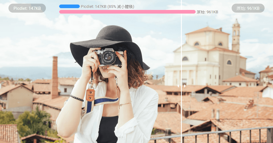 Picdiet 線上免費壓縮圖片工具，極速壓縮 80% 圖片大小不失真，支援離線使用！