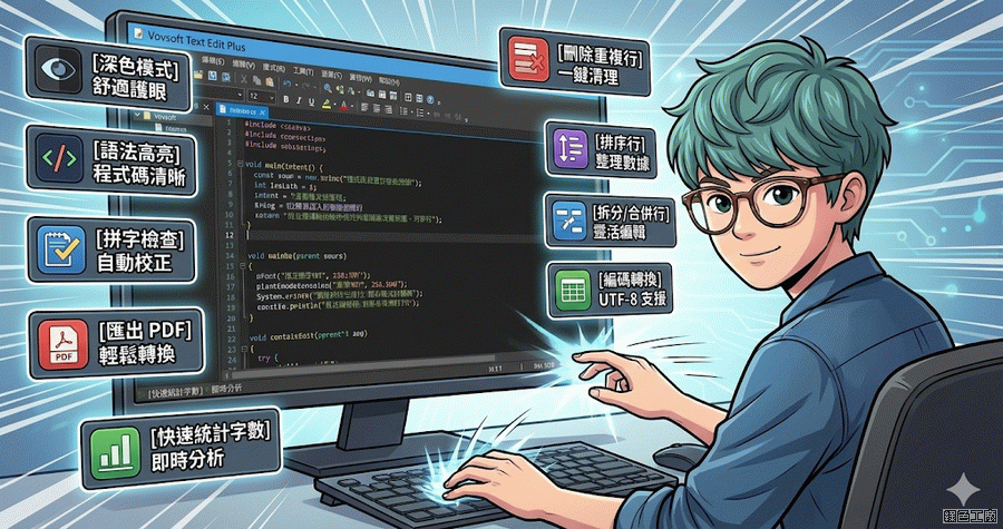 限時免費 Text Edit Plus 15.6 小巧實用的記事本文字工具