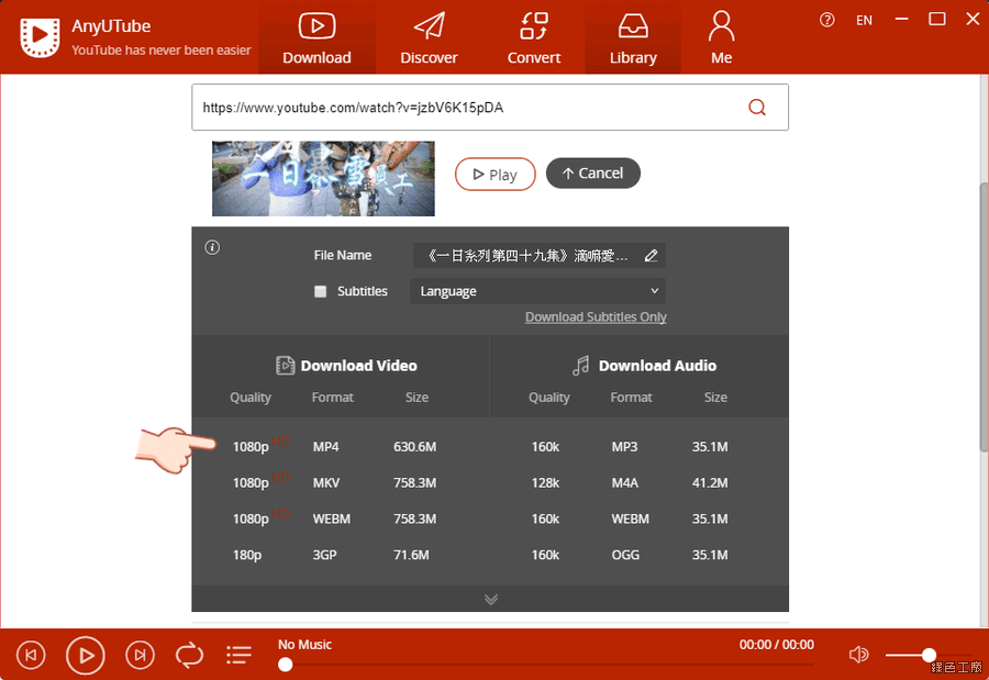 AnyUTube YouTube 下載工具限時免費