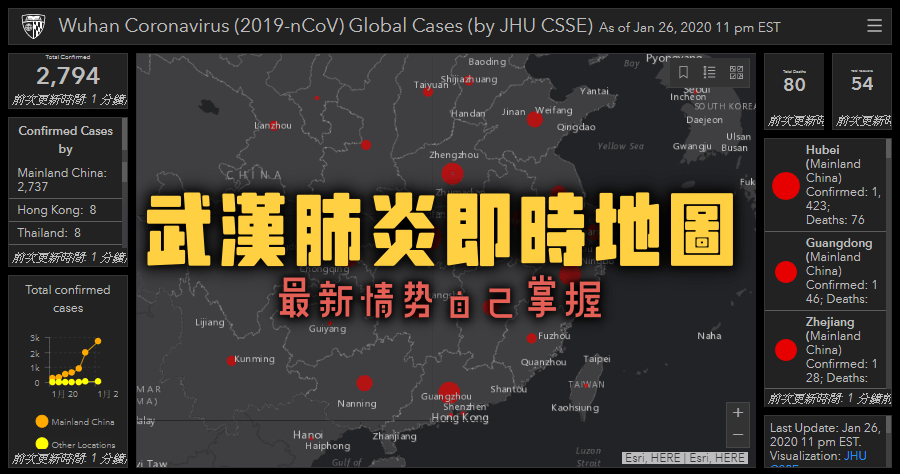 武漢肺炎疫情即時世界地圖，最新情勢自己掌握