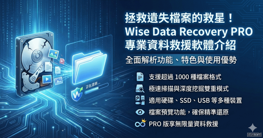 限時免費 Wise Data Recovery 6.2.2 介面清爽的救援工具，簡單方便又好用