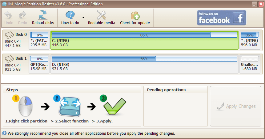 限時免費 IM-Magic Partition Resizer Professional 硬碟分割管理軟體