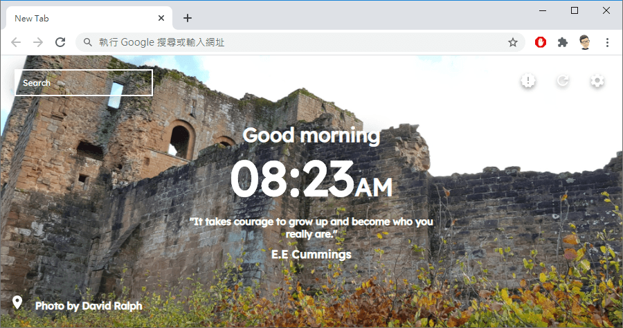 Mue 讓瀏覽器新分頁更美好，給你不同的風景與名人語錄