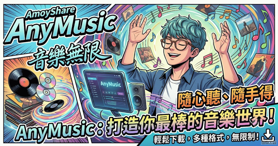 限時免費 AmoyShare AnyMusic 10.9.7 線上影音下載音樂 MP3 與影音檔案 MP4