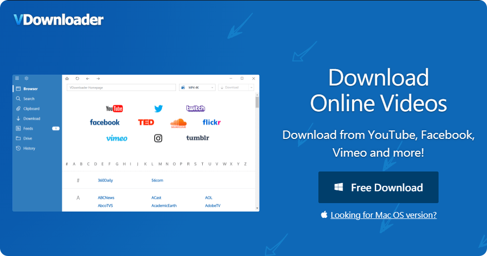 VDownloader 最佳影片下載神器，支援 YouTube、Facebook 等上萬種影音網站！