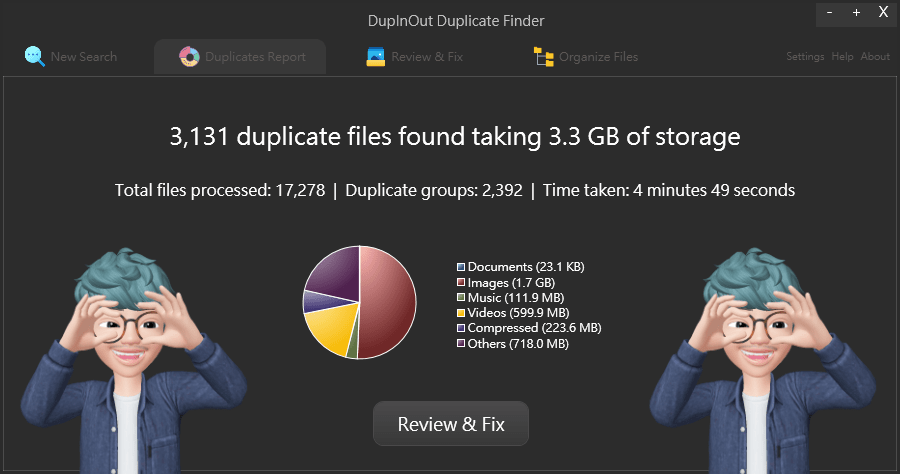 限時免費 DupInOut Duplicate Finder 1.1.3.3 專家版重複檔案刪除，清理硬碟必備工具