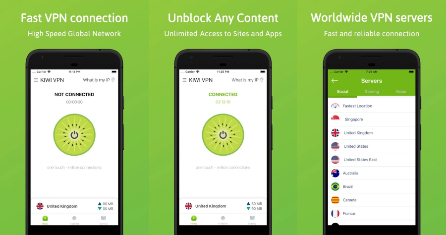 Kiwi VPN 免費安卓翻牆 APP 支援超過 89 個國家