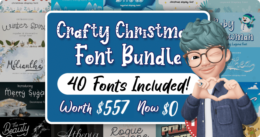限時免費 Crafty Christmas Font Bundle 40 款免費商用英文字體，價值超過萬元台幣