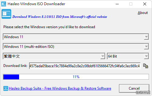 Windows ISO 光碟下載 Hasleo Windows ISO Downloader 