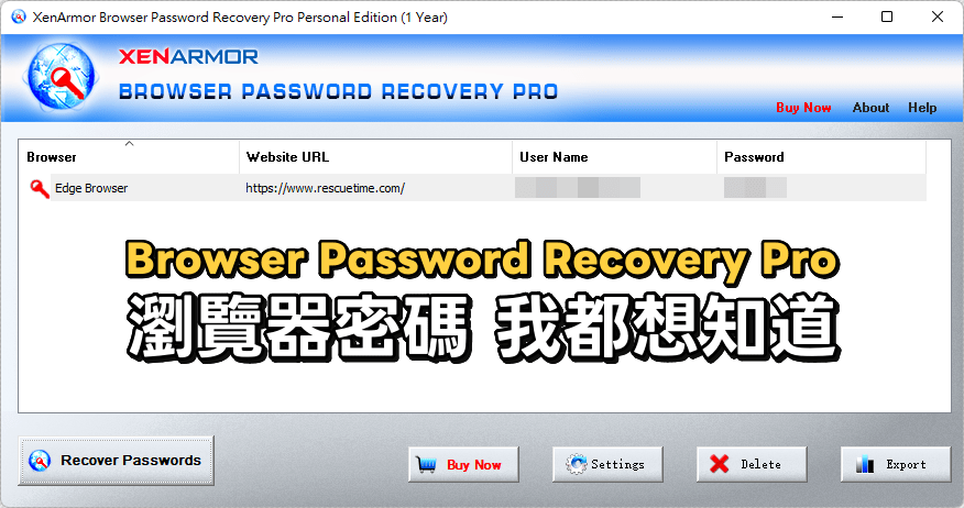 Browser Password Recovery Pro 2022 瀏覽器密碼查詢工具